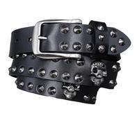 Surrycee Negro,105cm(34"~36"), Cinturón con tachuelas para hombres y mujeres, estilo gótico, punk rock, con remaches de calavera, cinturones de cuero genuino para jeans, 3,8 cm de ancho