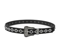 Surrycee Negro,105cm/waist:34"~36", Cinturones de Moda para Mujer, cinturón de Piel sintética Negra con Hebilla Grande, cinturón rústico para Pantalones Vaqueros, Regalo para Mujer, 28 mm de Ancho.