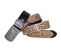 Surrycee Negro,125cm/waist:42"~44", Cinturón Vintage Turquesa con Tachuelas para Hombre y Mujer, de Piel auténtica Tallada con Hebilla para Pantalones Vaqueros, 3,8 cm de Ancho.