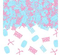 Sursurprise 200 piezas de confeti de hockey para revelar el género, equipo de hockey sobre hielo, equipo rosa, azul, baby shower, anuncio de embarazo, decoración de niño o niña, temática deportiva,