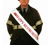 Sursurprise Decoración de fiesta de jubilación de bombero, banda de jubilación feliz, camión de rescate de camión de bomberos, suministros de decoración de fiesta jubilada