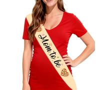 Sursurprise Pizza Baby Shower Decoraciones, banda de mamá para ser pizza, comida rápida, revelación de género, suministros de fiesta