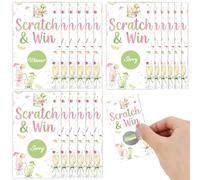 Sursurprise Tarjetas para rascar Margarita, paquete de 50 unidades, juego de cóctel rosa y verde con 42 boletos Sorry + 8 ganadores, 60 calcomanías redondas para rascar para despedida de soltera