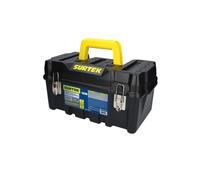 SURTEK Caja de herramientas - 17 x 9 x 8 pulgadas con construcción de plástico ABS moldeado y diseño de cierre de metal de doble cierre - CPS17, negro