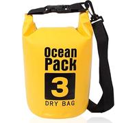 Surtep Ocean Dry Bag Bolsa impermeable ideal para lanchas a motor, veleros, motos acuáticas, rafting, kayaks, canoas, paddleboards, camping, pesca 2/3/5/10/15/20/25/30L, amarillo, 3 L, DryBag