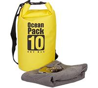 Surtep Ocean Dry Bag Bolsa impermeable ideal para lanchas a motor, veleros, motos acuáticas, rafting, kayaks, canoas, paddleboards, camping, pesca 2/3/5/10/15/20/25/30L, amarillo, 10 L, DryBag