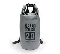 Surtep Ocean Dry Bag Bolsa impermeable ideal para lanchas a motor, veleros, motos acuáticas, rafting, kayaks, canoas, paddleboards, camping, pesca 2/3/5/10/15/20/25/30L, gris, 20 L, DryBag