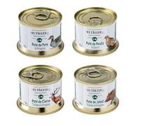 SURTIDO 4 PATÉS DE CAZA: Perdiz, Pato, Ciervo y Jabalí.