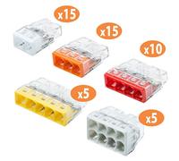 Surtido 50 regletas mini de conexión para cable wago
