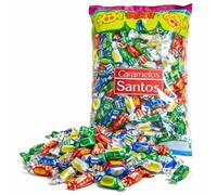 Surtido caramelos brillantes - Bolsa 1KG - Sin Gluten y Sin Alérgenos - Limón, Naranja, Fresa, Menta y Cola - Caramelos Santos, desde 1948