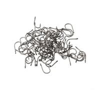 Surtido de 100 anzuelos de pesca de acero al carbono con caja de almacenamiento, círculo y anzuelo triple para bagre y señuelo suave, tamaños 4-12 (5#)