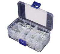 Surtido de 100 pasadores resorte acero inoxidable, clips R, partidos con forma onda for herramientas sujeción para Mecánicos