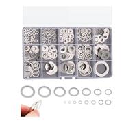 Surtido de 320 arandelas planas de acero inoxidable 304, 15 tamaños de arandelas finas y gruesas M3-M20, arandelas surtidas para pernos, juego de arandelas planas de metal, junta de acero inoxidable