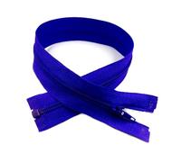 Surtido de 5 cremalleras de nailon, tamaño 3, 20-60 cm, resina, extremo abierto, para confección de prendas,Azul profundo,60 centímetros