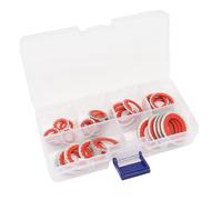 Surtido de 60 juntas de A/C, sellos de compresor de A/C, kit de arandelas de sellado de puerto de aire acondicionado automotriz