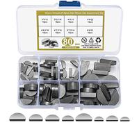 Surtido de 80 chavetas elásticas, juego de chavetas de media luna, kit de surtido de chavetas elásticas de 3-4-5-6 mm, kit de surtido de polea de volante de cigüeñal