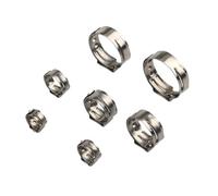 Surtido de abrazaderas de manguera de engarzado de 5,8-21 mm, abrazadera de manguera de una sola oreja de acero inoxidable, 130 Uds.