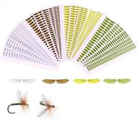 Surtido de alas de mosca realistas precortadas para atar moscas, 4 colores, 140 piezas por color, 4 unidades