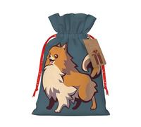 Surtido de bolsas de dibujos animados con estampado de perro Pomerania para cumpleaños, aniversarios, fiestas, bolsas reutilizables
