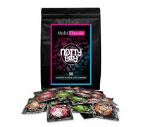 Surtido de condones de sabor mixto NottyBoy - Fresa, chocolate, manzana verde - 50 condones lubricados con sabor, solo látex natural