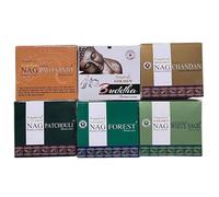 Surtido de Conos de Incienso Vijayshree Golden Nag - 10 Conos de Cada Fragancia - Ideal para aromaterapia, meditación, Yoga.