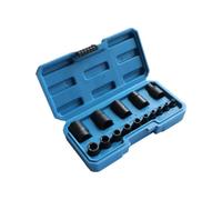 Surtido de enchufes Repair E Star | 15 piezas de diseño alto y poco profundo con funda de transporte para cubierta de batería, trabajos de accionamiento cuadrado