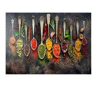 Surtido de especias naturales en cucharas vintage en pizarra oscura, rompecabezas premium de 1000 piezas, fabricado en Estados Unidos