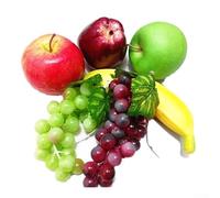 Surtido de frutas artificiales de polietileno para decoración del hogar, cocina, mostrador, instituciones educativas, clases de arte y apoyo al aprendizaje visual (A)