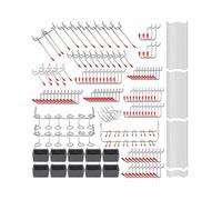 Surtido de Ganchos Tablero Perforado 228 Piezas con Juegos Ganchos de Metal,Contenedor de Tablero Perforado,Cerraduras de Clavija para Organizar