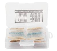 Surtido de Resistencias, 525 Piezas de Resistencias de 17 Valores 1/4W 0 Ohm-1M Ohm Kit de Resistencia Juego de Resistencias de Película Metálica Kit de Componentes Surtidos,