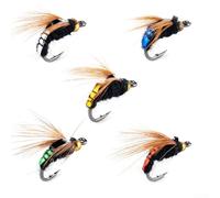 Surtido de señuelos de pesca con mosca, 10 unidades de moscas de imitación realistas con alas para aplicaciones de pesca en arroyos y estanques