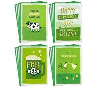 Surtido de tarjetas divertidas del D a de San Patricio de Hallmark (16 tarjetas con sobres) para amigos y familiares