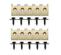 Surtido de Tornillos y Grapas, 20PCS Grapas y Clip de Sujeción Tipo U, Juegos de Tuercas y Tornillos Roscachapa para Automóviles, Guardabarros de Parachoques Negro