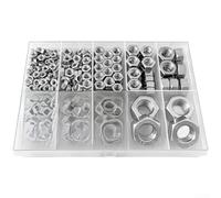 Surtido de tuercas hexagonales de acero inoxidable 304, kit de cierres métricos de grado A2 con tamaños M5, M6, M8, herrajes plateados a prueba de óxido para montaje de muebles y proyectos de