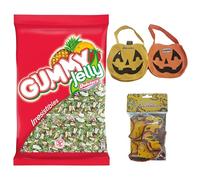 Surtido especial de Halloween con Gummy Jelly Bolsa 2Kg, Bolsa Calabaza Lacasitos Y Conguitos y Molde Lacasitos - Sabor que da escalofríos
