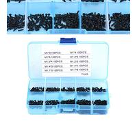 Surtido Juego de Tornillos Pequeños M1 M1.2 M1.4 M1.7 Mini Tornillos Automáticos de Cabeza Cruzada Acero Inoxidable con Caja Plástica para Relojes Gafas