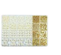 Surtidos de abalorios Kit de cuentas espaciadoras doradas for hacer pulseras, surtido perlas acrílicas con alfabeto for joyas(Color 1)