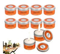 Survival Candle For Camping - Paraffin Iron 4x6cm 10 Pieces | Windproof Outdoor Candle 26-30 Hours | Power Failure Tent Hiking Travel Backpacking Light Source