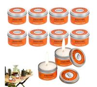 Survival Candle Set - 10 Windproof Outdoor Emergencyy Candles, Smokelesss Survival Candles in Iron Box, 26-30 Hour Burning Time | Portable Windproof Lighting Solution for Hiking Camping Power Outages
