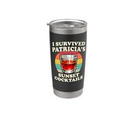 survived patricias sunset cocktails funny Halloween Vaso térmico de acero inoxidable de doble pared