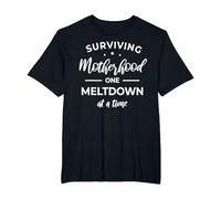 Surviving Motherhood One Meltdown At A Time Camiseta Camiseta, Hombre Tallas Grandes, Negro, 6X Alto