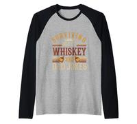 Surviving Off Of Whiskey And Dad Jokes Parenting --- Camiseta Manga Raglan
