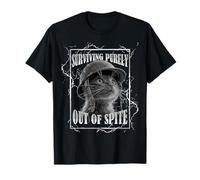 Surviving out of Spite Funny Cat Dramatic Lightning Band Camiseta