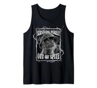 Surviving out of Spite Funny Cat Dramatic Lightning Band Camiseta sin Mangas