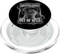 Surviving out of Spite Funny Cat Dramatic Lightning Band PopSockets PopGrip para MagSafe