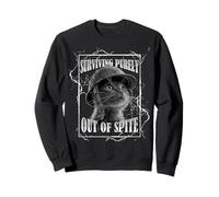 Surviving out of Spite Funny Cat Dramatic Lightning Band Sudadera