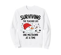 Surviving The Teacher Life Christmas Meltdown Funny Teacher Sudadera