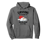 Surviving The Teacher Life Christmas Meltdown Funny Teacher Sudadera con Capucha
