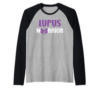 Survivor Fighter Purple Support Awareness Warrior Lupus Camiseta Manga Raglan