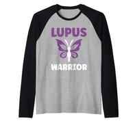Survivor Fighter Purple Support Awareness Warrior Lupus Camiseta Manga Raglan